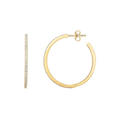 Boucles d'oreilles en plaqué or et oxyde de zirconium