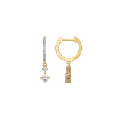 Boucles d'oreilles en plaqué or et oxyde de zirconium