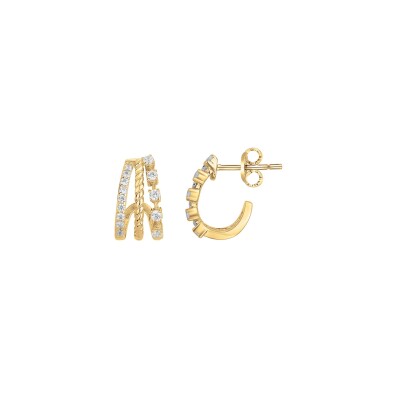 Boucles d'oreilles en plaqué or et oxyde de zirconium