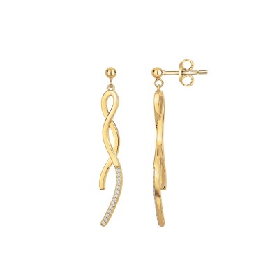 Boucles d'oreilles en plaqué or et oxyde de zirconium