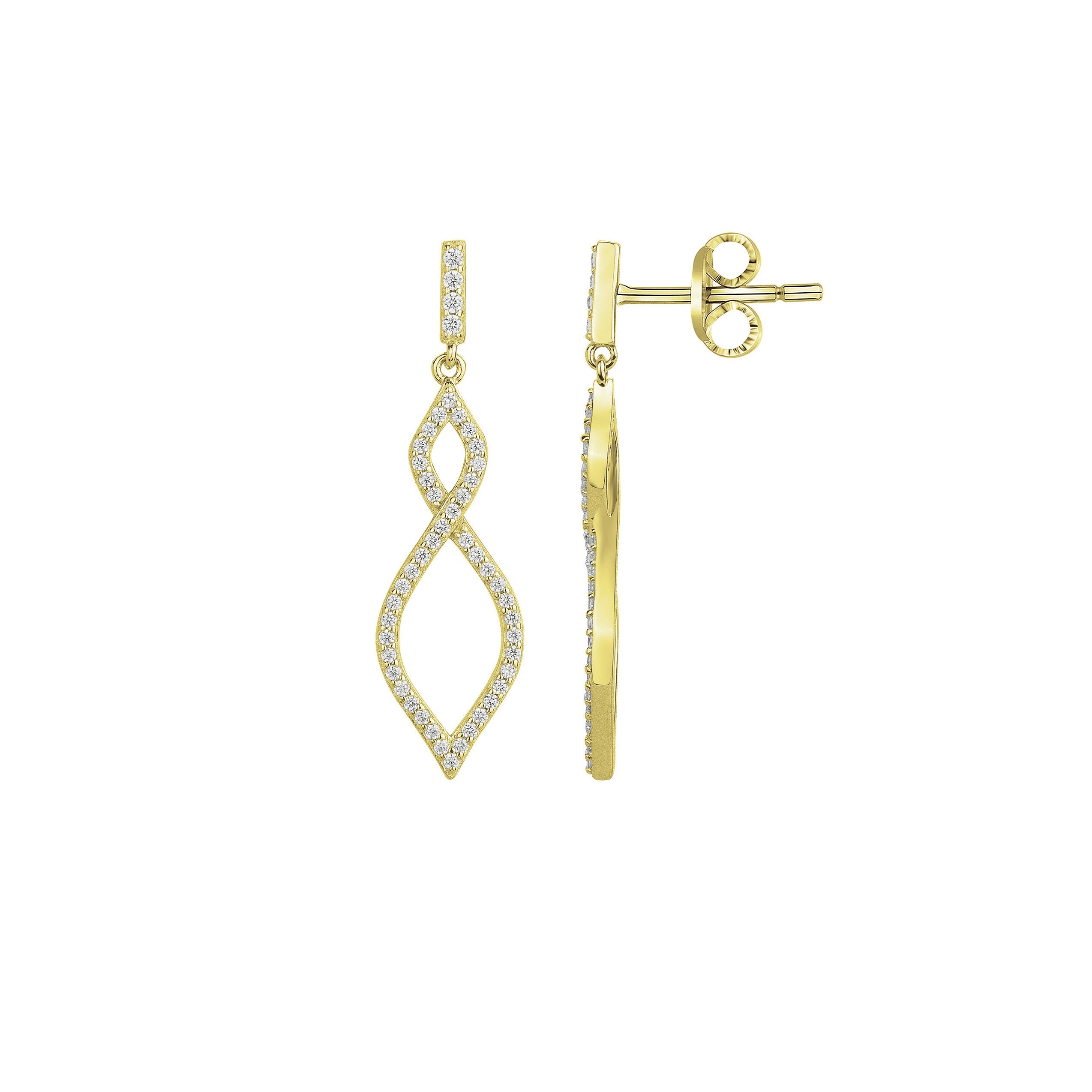 Boucles d'oreilles en plaqué or et oxydes de zirconium