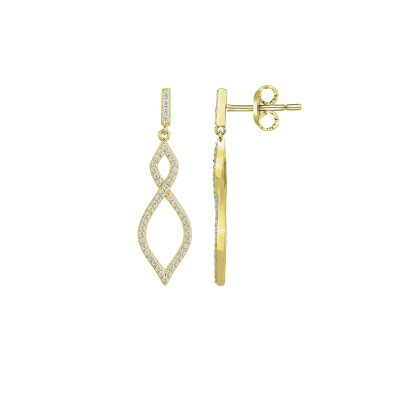 Boucles d'oreilles en plaqué or et oxydes de zirconium