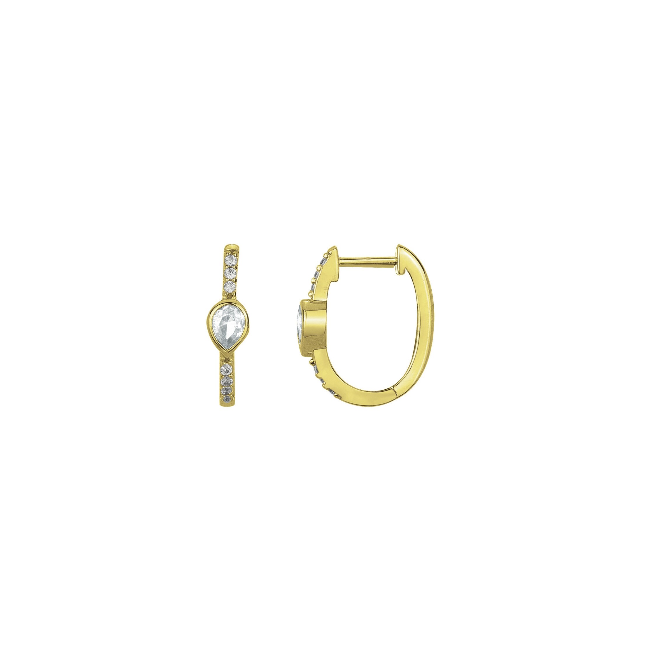 Boucles d'oreilles en plaqué or et oxydes de zirconium