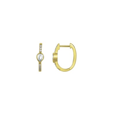 Boucles d'oreilles en plaqué or et oxydes de zirconium