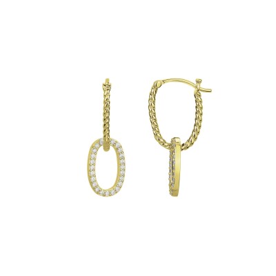 Boucles d'oreilles en plaqué or et oxydes de zirconium