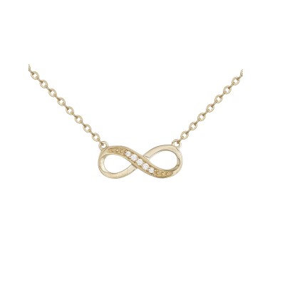Colliers en plaqué or et oxyde de zirconium, motif infini