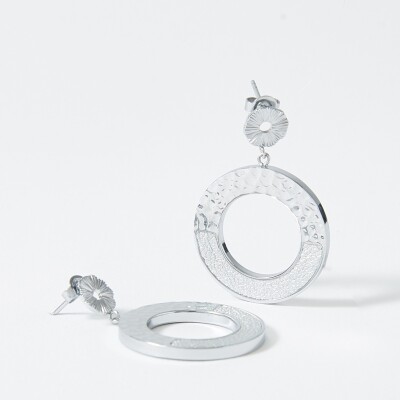 Boucles d'oreilles FlowersforZoé en acier et cuir