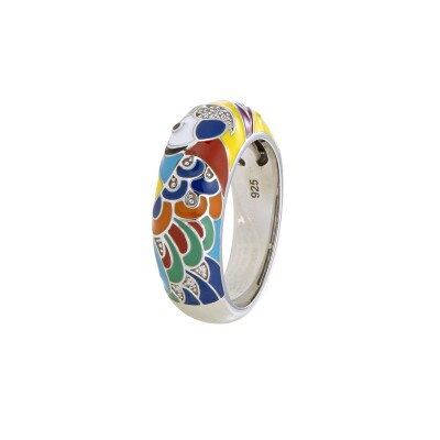 Bague Una Storia en argent laqué