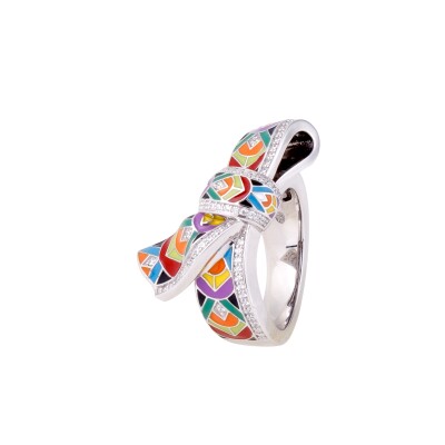 Bague Una Storia en argent laqué