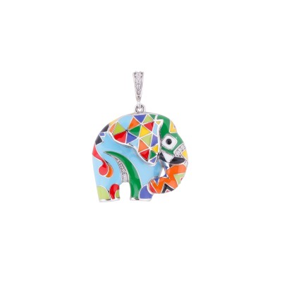Pendentif Una Storia en argent laqué