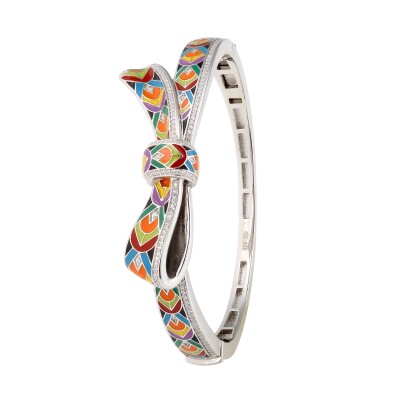 Bracelet jonc Una Storia en argent laqué