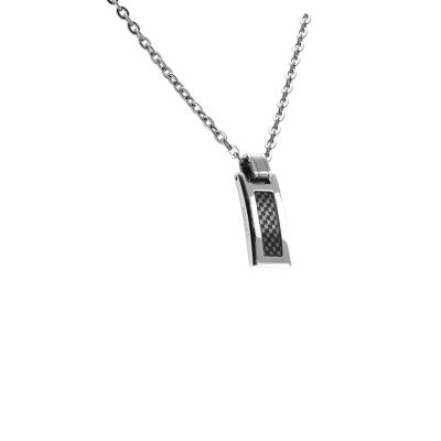 Collier en acier et insert carbone