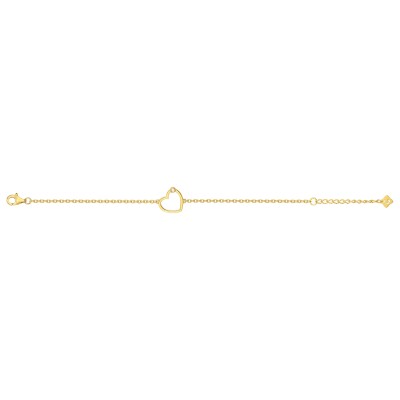Bracelet La Garçonne en plaqué or et diamant, motif cœur