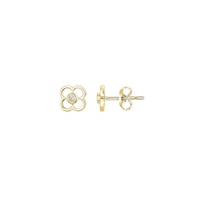 Boucles d'oreilles La Garçonne en plaqué or et diamants