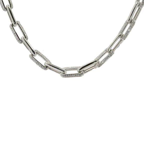 Collier en argent et oxydes de zirconium vue 1