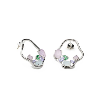 Boucles d'oreilles en argent et oxydes colorés
