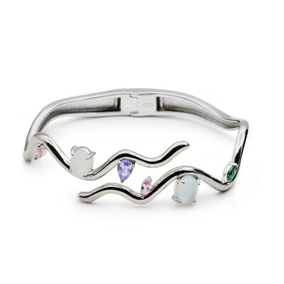 Bracelet en argent et oxydes colorés