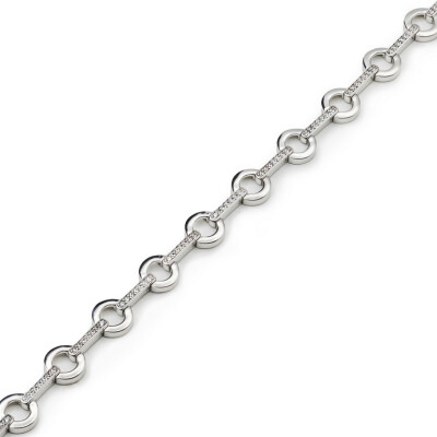 Bracelet en argent et oxydes de zirconium