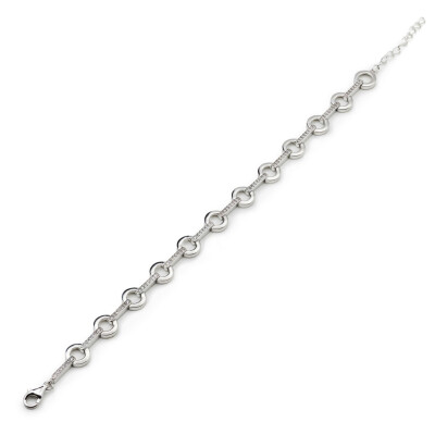 Bracelet en argent et oxydes de zirconium