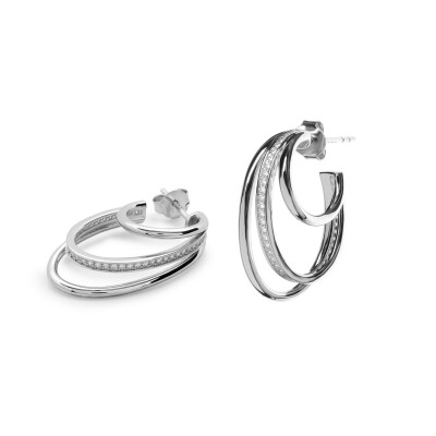 Boucles d'oreilles en argent et oxydes de zirconium