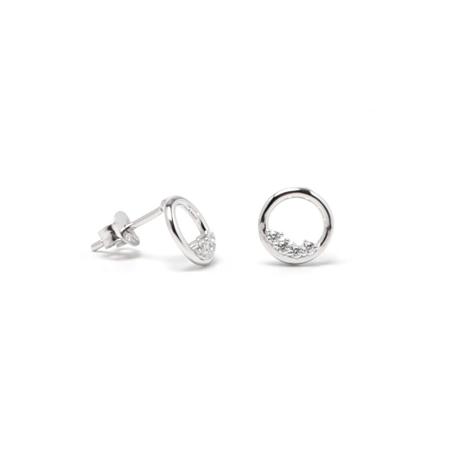 Boucles d'oreilles en argent et oxydes de zirconium