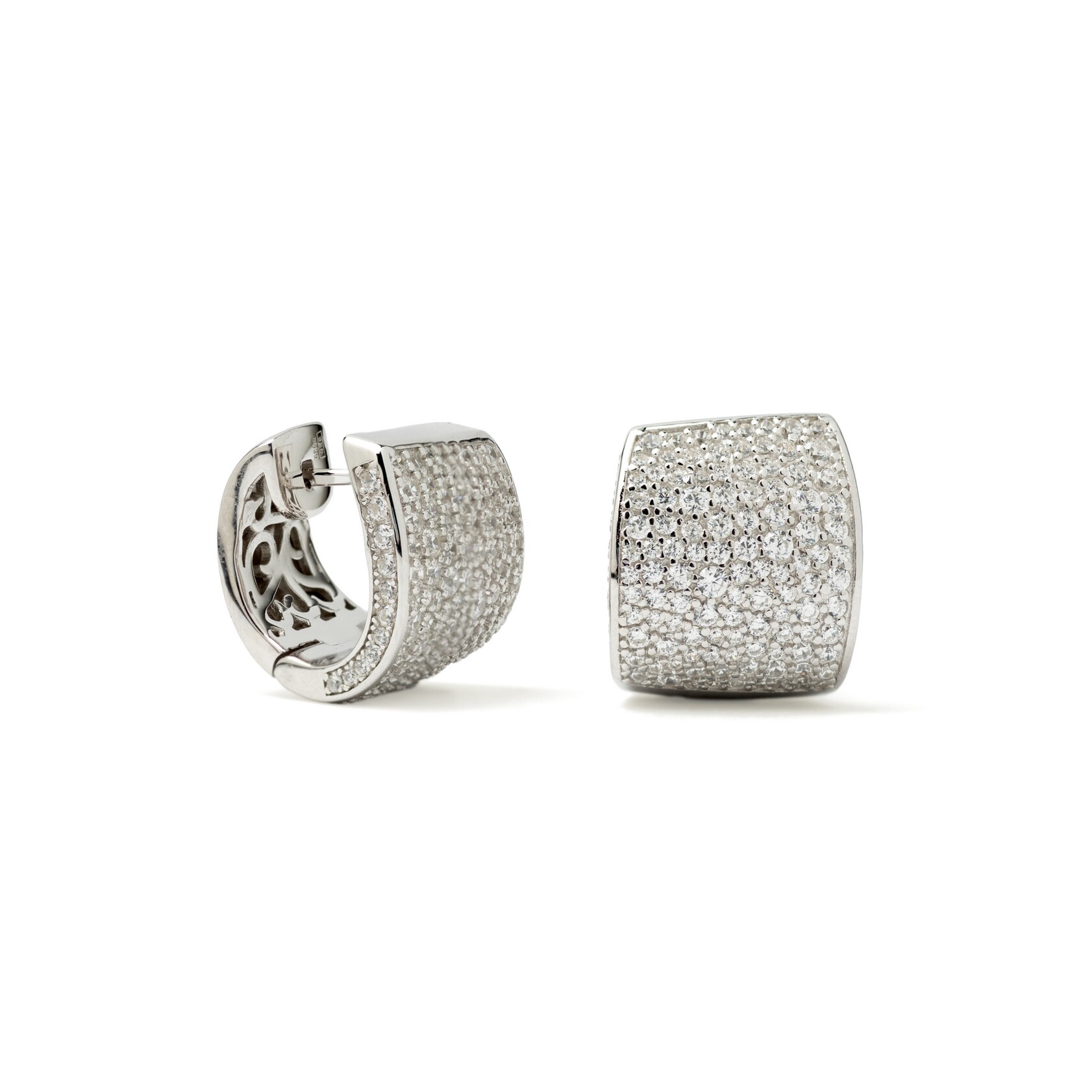Boucles d'oreilles en argent et oxydes de zirconium
