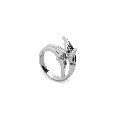 Bague en argent et oxydes de zirconium