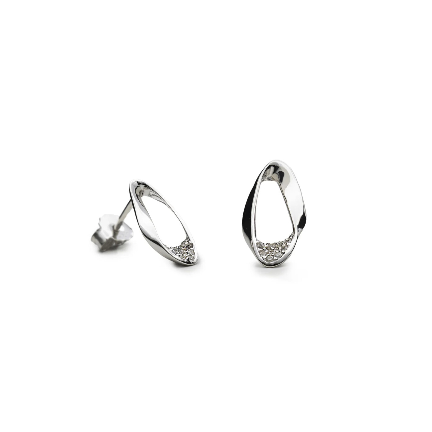Boucles d'oreilles en argent et oxydes de zirconium