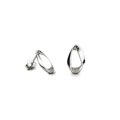 Boucles d'oreilles en argent et oxydes de zirconium