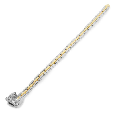 Bracelet en argent, argent doré et oxydes de zirconium