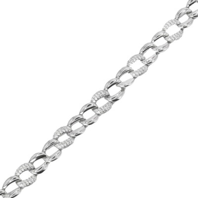 Bracelet en argent et oxydes de zirconium