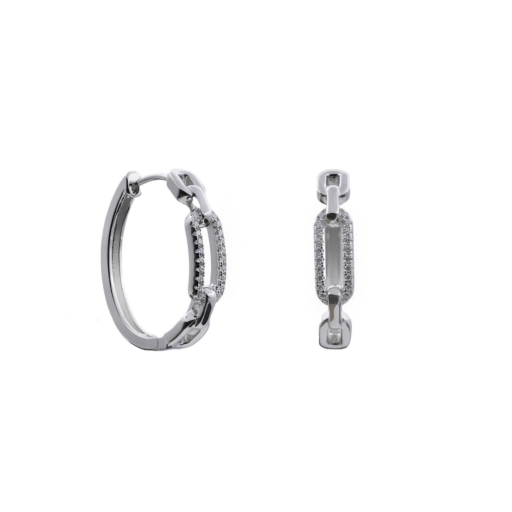 Boucles d'oreilles en argent et oxydes de zirconium