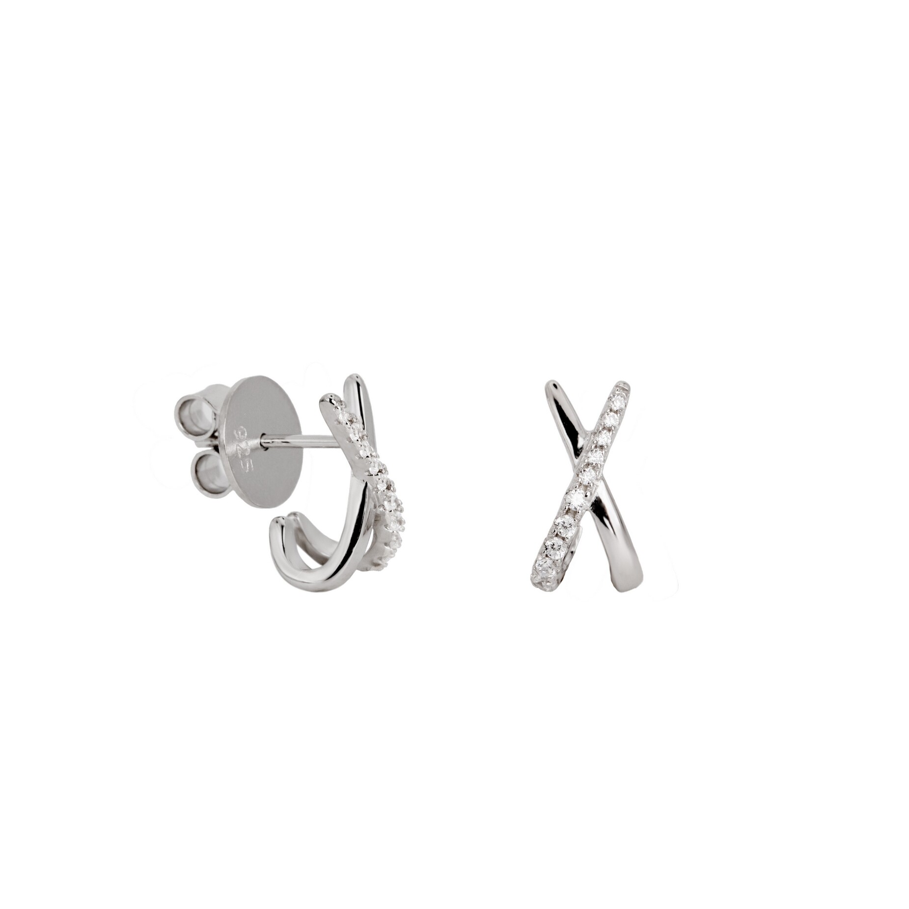 Boucles d'oreilles en argent et oxydes de zirconium