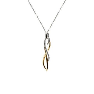 Collier en argent, argent doré et oxydes de zirconium