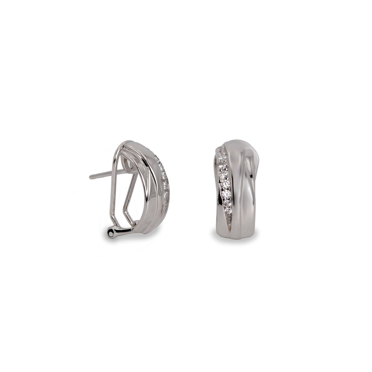Boucles d'oreilles en argent et oxydes de zirconium