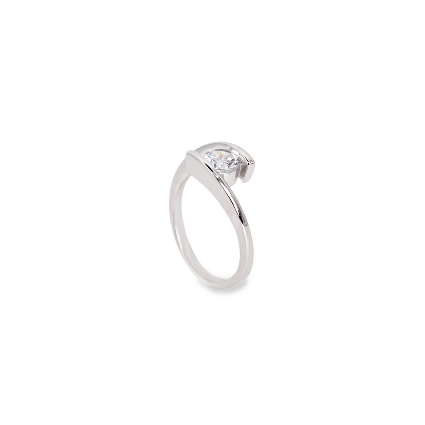 Bague en argent et oxydes de zirconium
