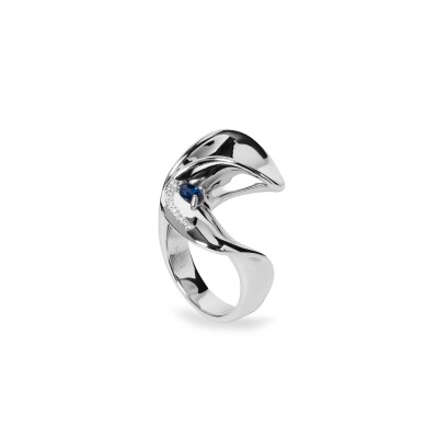 Bague en argent et oxydes colorés