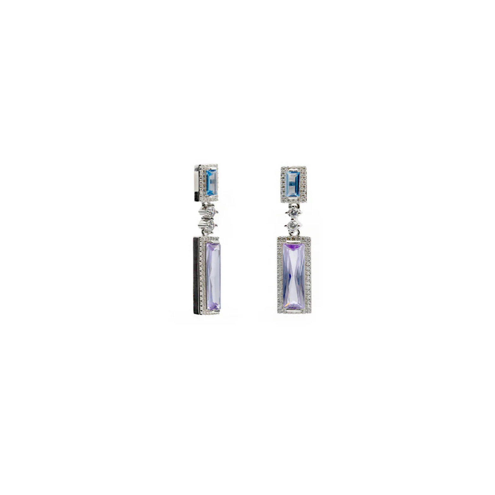 Boucles d'oreilles en argent et oxydes colorés