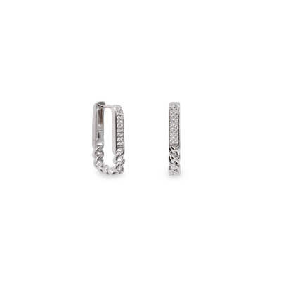 Boucles d'oreilles en argent et oxydes de zirconium