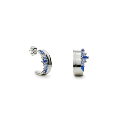 Boucles d'oreilles en argent et oxydes colorés