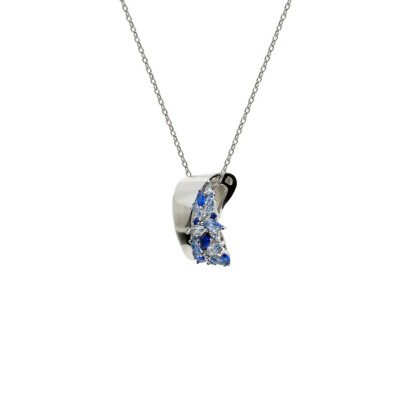 Collier en argent et oxydes colorés