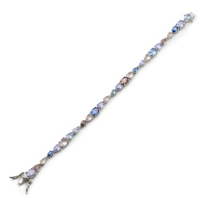 Bracelet en argent et oxydes colorés