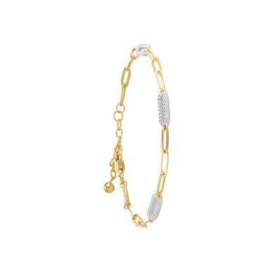 Bracelet Charles Garnier en argent bicolore et oxydes de zirconium