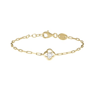 Bracelet Charles Garnier en argent doré et oxydes de zirconium