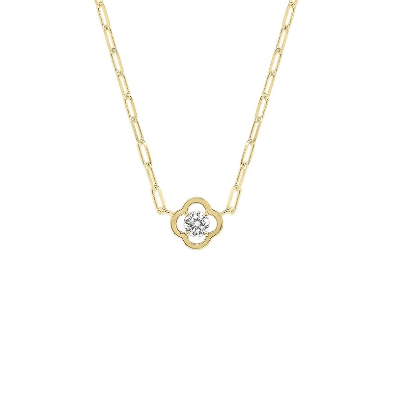 Collier Charles Garnier en argent doré et oxydes de zirconium