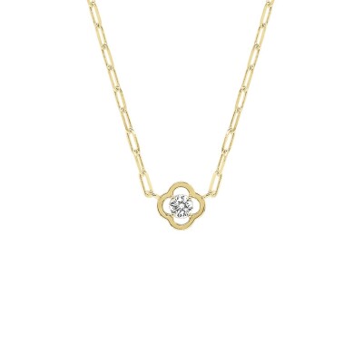 Collier Charles Garnier en argent doré et oxydes de zirconium