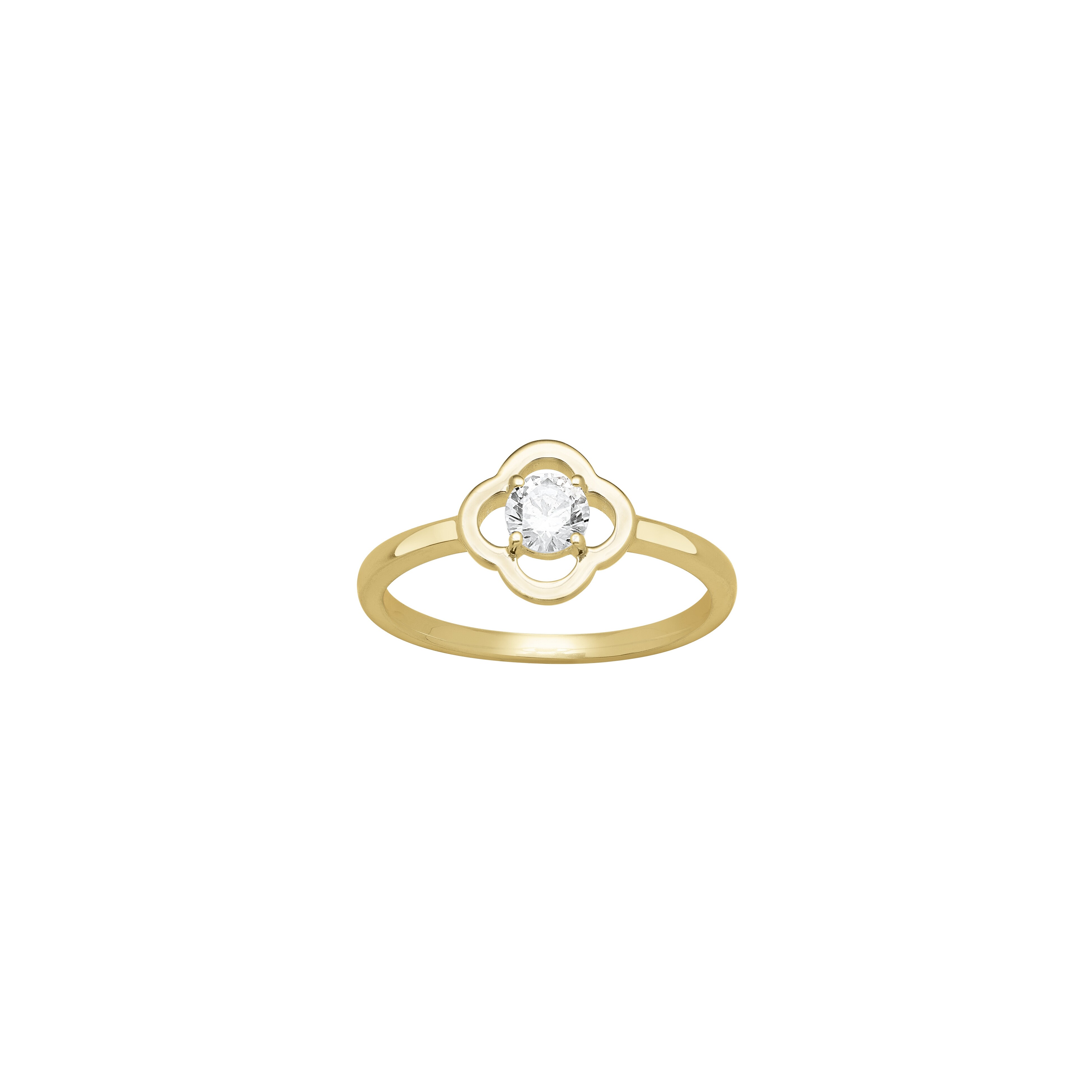 Bague Charles Garnier en argent doré et oxydes de zirconium