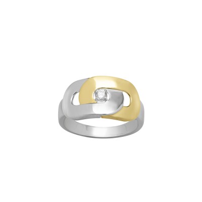 Bague Charles Garnier en argent, argent doré et oxydes de zirconium