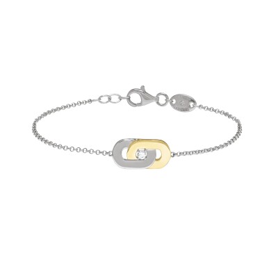 Bracelet Charles Garnier en argent, argent doré et oxydes de zirconium