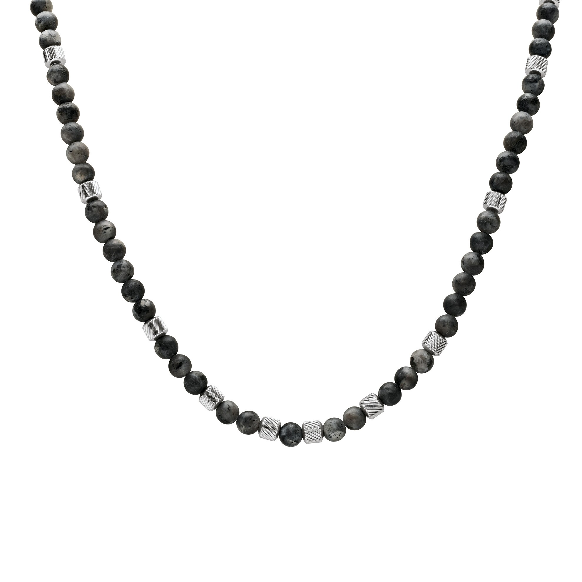 Collier en acier et labradorite